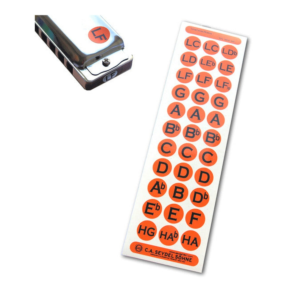 Seydel Harmonica Coverplate Key Label Set (33 Pieces)