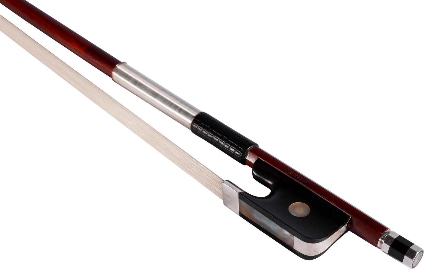 Archet de violoncelle Dominique Peccatte : Pernambouc assaisonné, ébène argenté (taille 4/4)