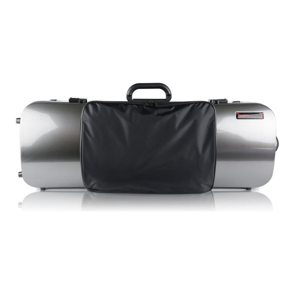 Bam Hightech Oblong Viola Case Compact Size (With or Without Pocket) - With pocket / Silver Carbon