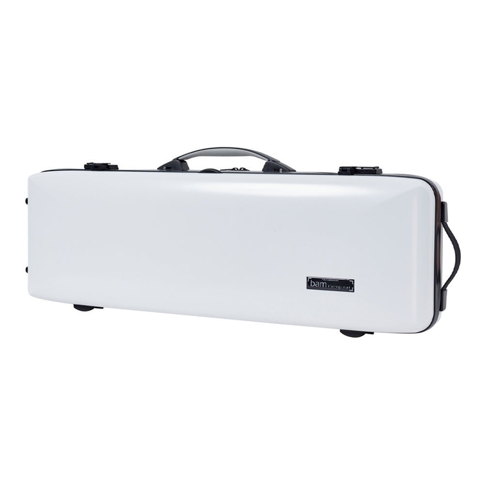 Bam Ice Supreme Hightech Oblong Violin Case (High Resilience Foam) - White - Black Version