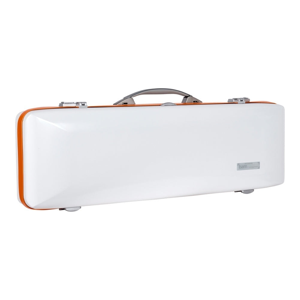 Bam Ice Supreme Hightech Oblong Violin Case (High Resilience Foam) - White - Orange Version
