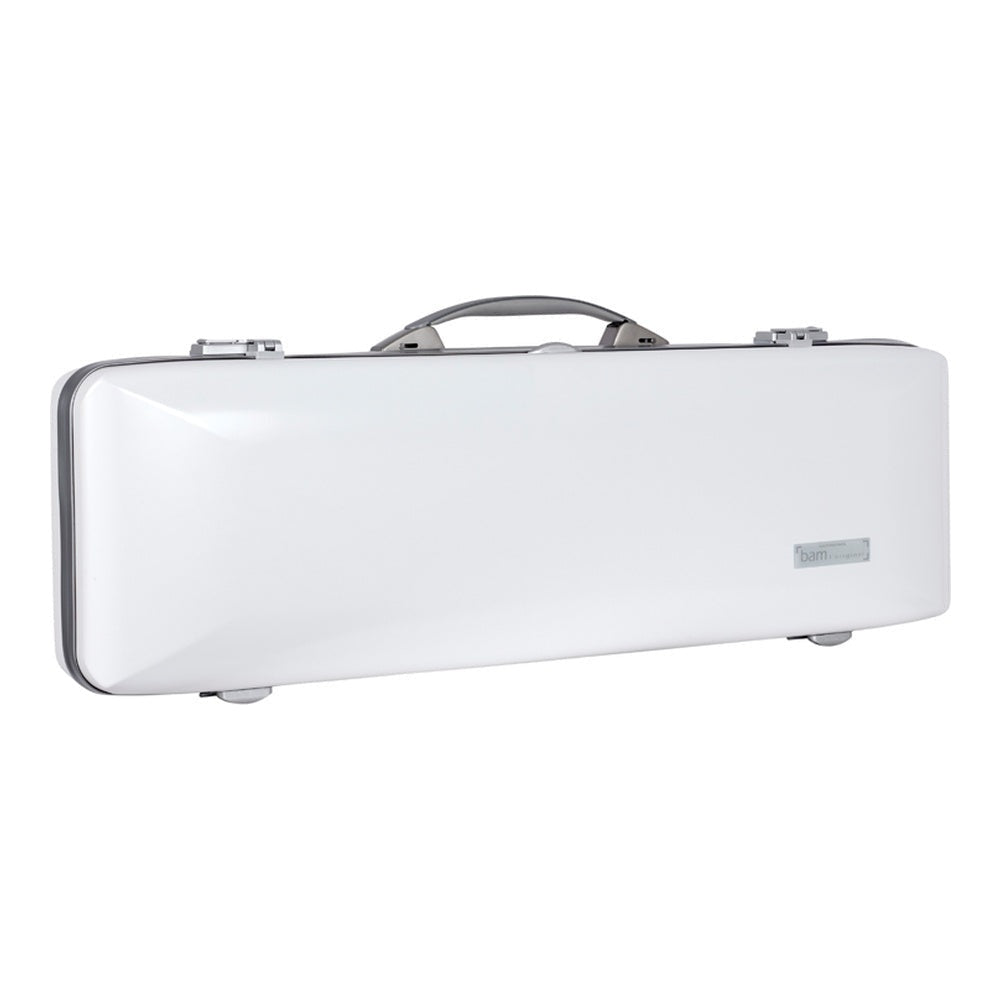 Bam Ice Supreme Hightech Oblong Violin Case (High Resilience Foam) - White - Silver Version