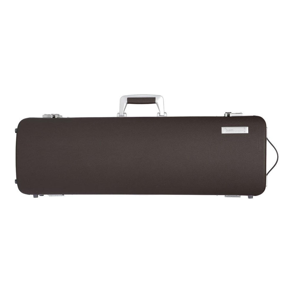 Bam L'Etoile Hightech Oblong Violin Case (Real Leather Top) - Chocolate