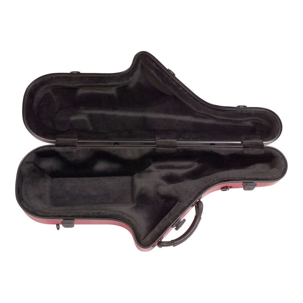 Étui pour saxophone ténor Bam Cabine – Rouge grenade, intérieur ouvert