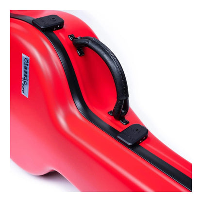Étui en ABS pour guitare classique Bam Classic – Rouge grenade, détail de la poignée et du loquet