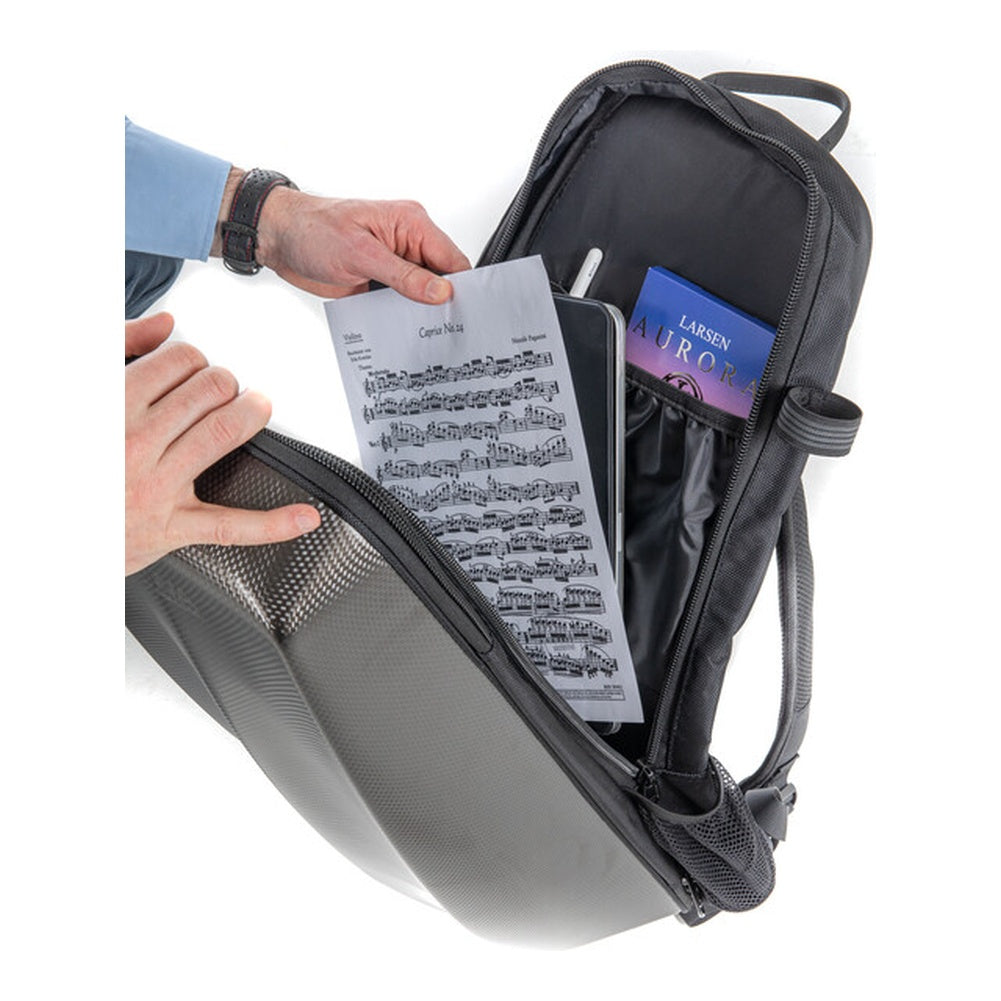 GEWA Space Bag Backpack Violin Case (Titanium Polycarbonate)