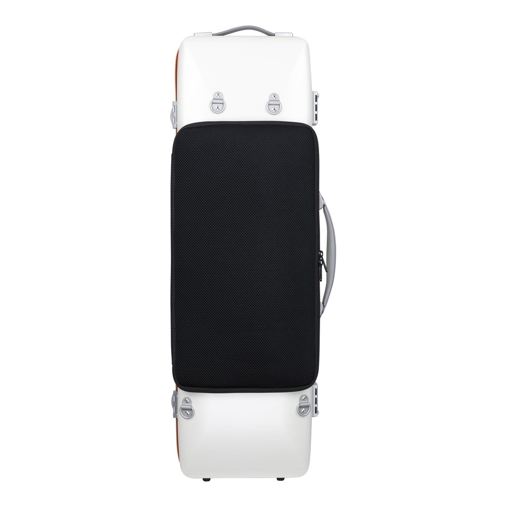 Étui oblong pour violon Bam Graffiti Hightech – Blanc / Orange, dos avec coussin intégré