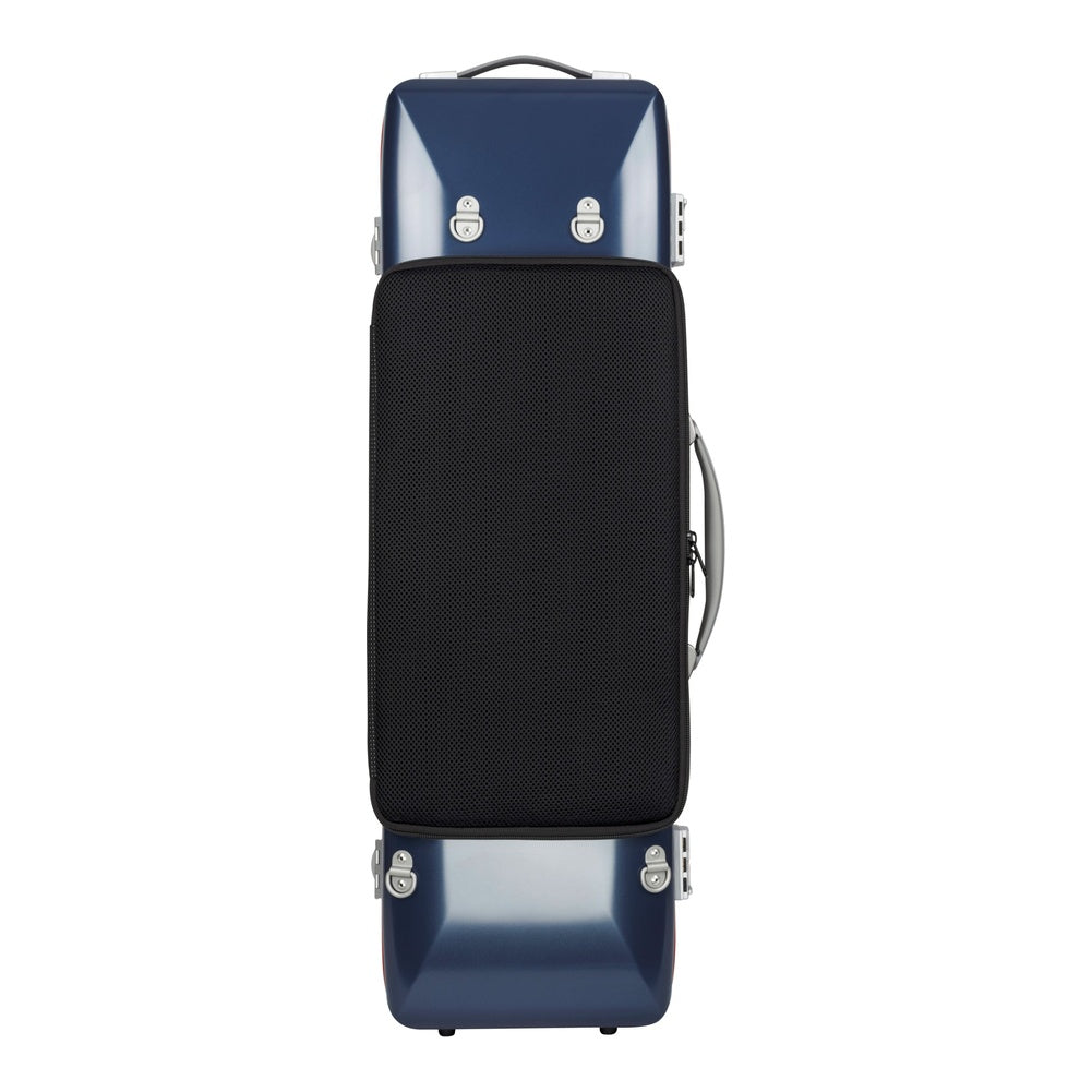 Étui oblong pour violon Bam Graffiti Hightech – Bleu marine / Rouge, dos avec coussin intégré