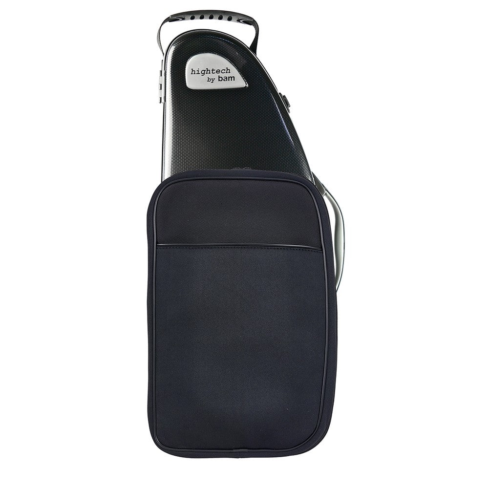 Bam Hightech Alto Saxophone Case – Black Carbon, with the add-on front pocket
