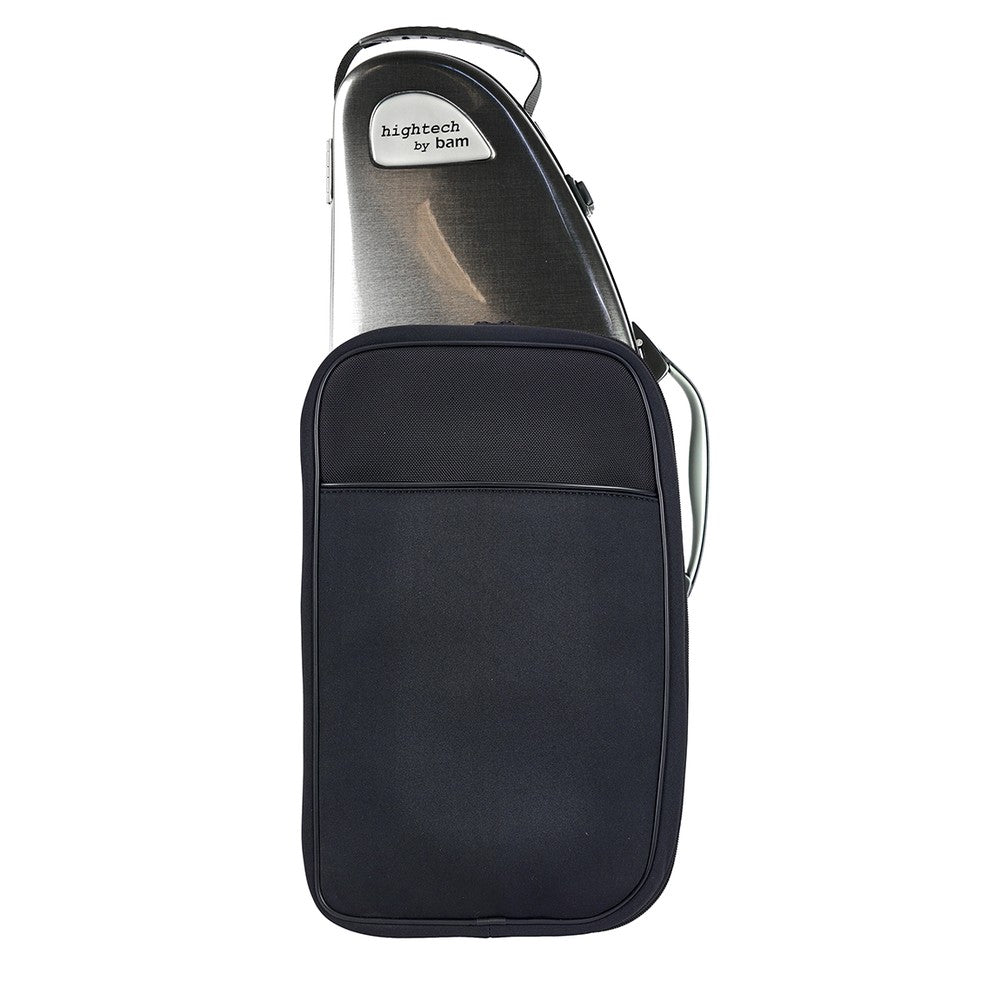 Bam Hightech Alto Saxophone Case – Tweed, with the add-on front pocket
