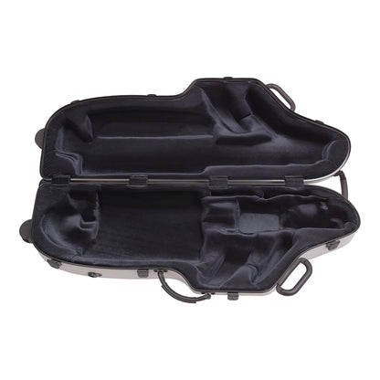 Bam Hightech Baritone Saxophone Case – Light Grey, open interior