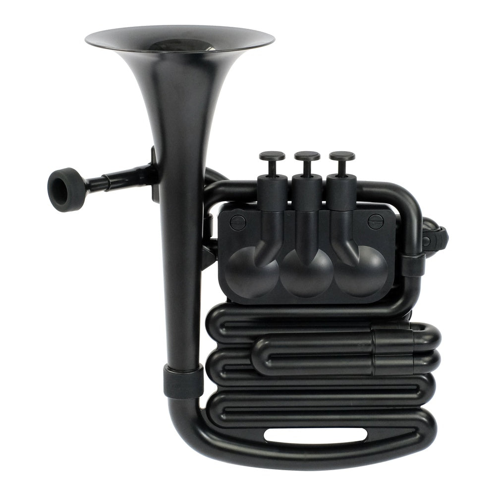 Nuvo jHorn Brass Training Instrument with Case (Bb/C) - Black/Black