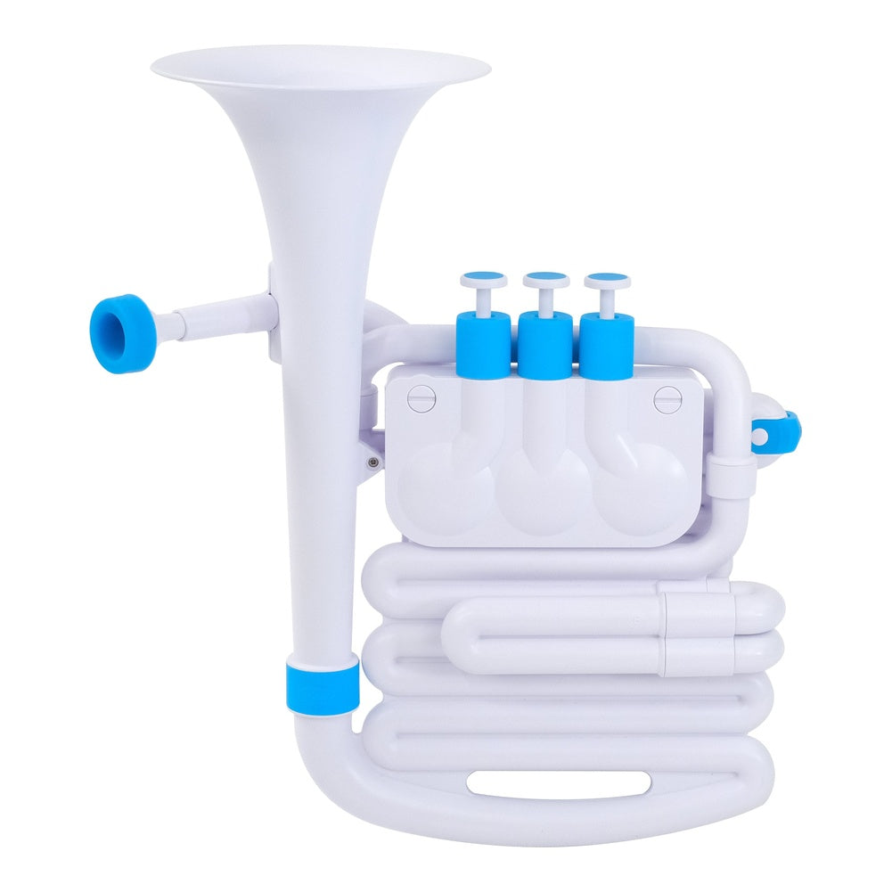 Nuvo jHorn Brass Training Instrument with Case (Bb/C) - White/Blue