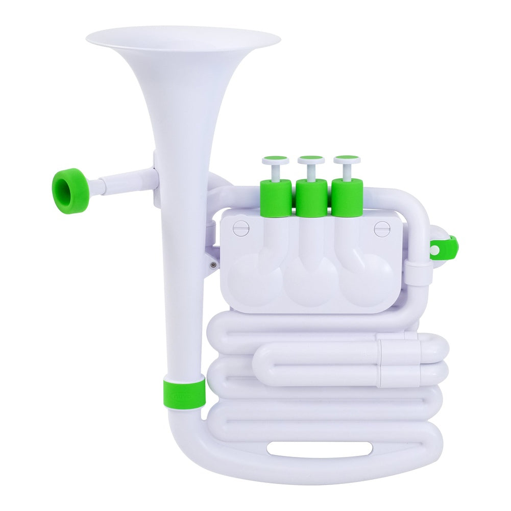 Nuvo jHorn Brass Training Instrument with Case (Bb/C) - White/Green