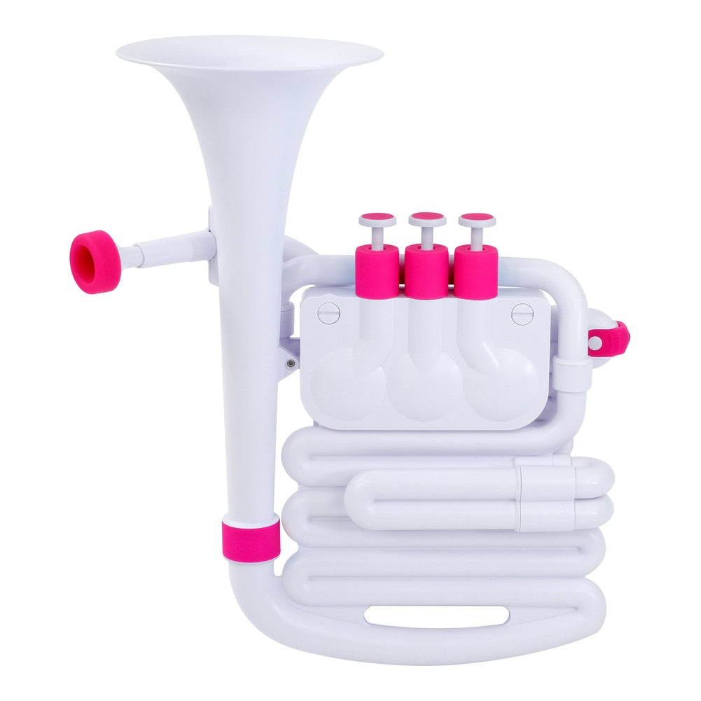 Nuvo jHorn Brass Training Instrument with Case (Bb/C) - White/Pink