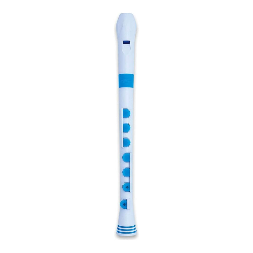 Nuvo Recorder+ Soprano Recorder with Silicone Keys (Baroque or German) - White/Blue / German