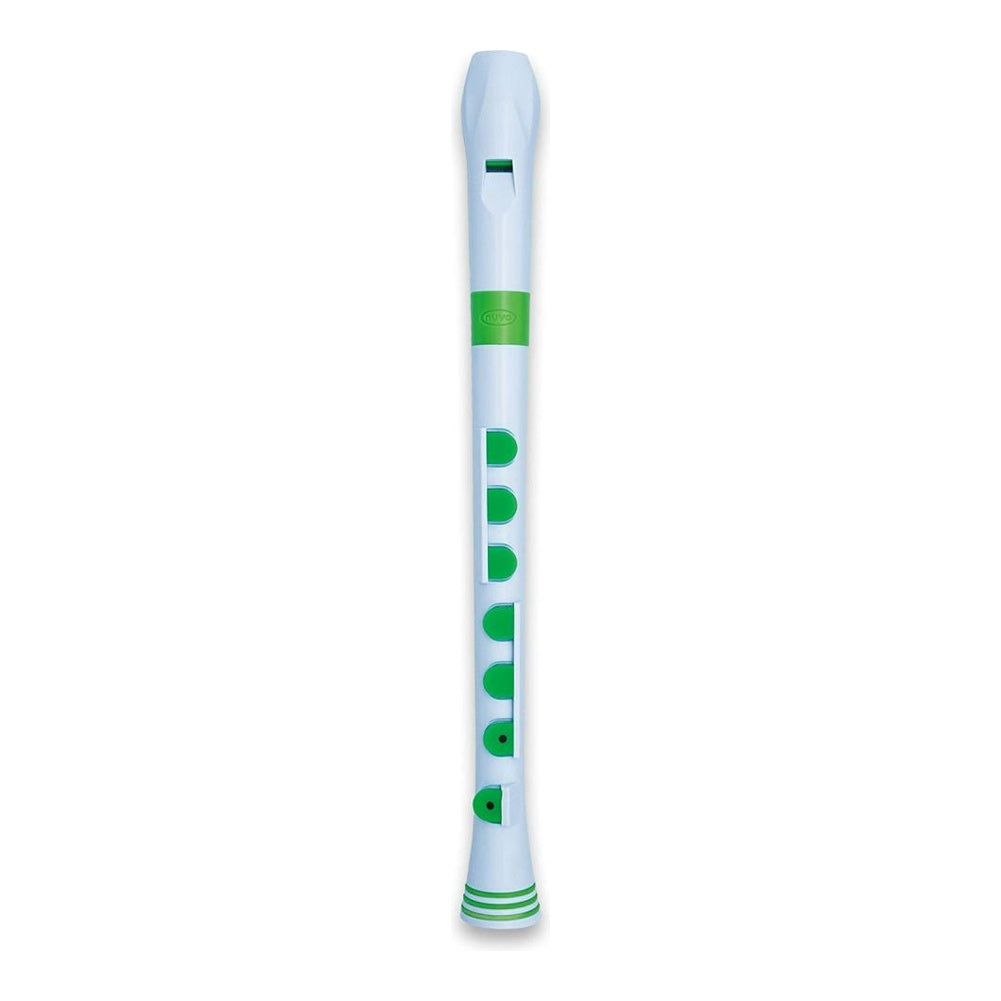 Nuvo Recorder+ Soprano Recorder with Silicone Keys (Baroque or German) - White/Green / German