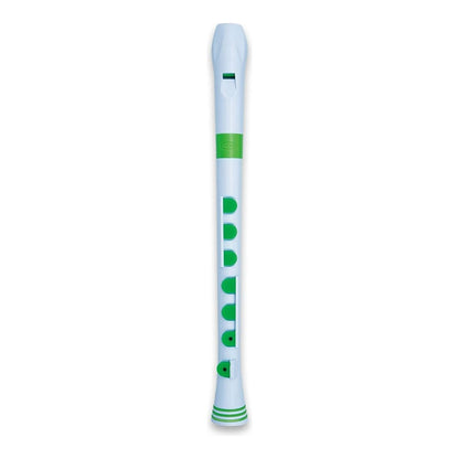 Nuvo Recorder+ Soprano Recorder with Silicone Keys (Baroque or German) - White/Green / German