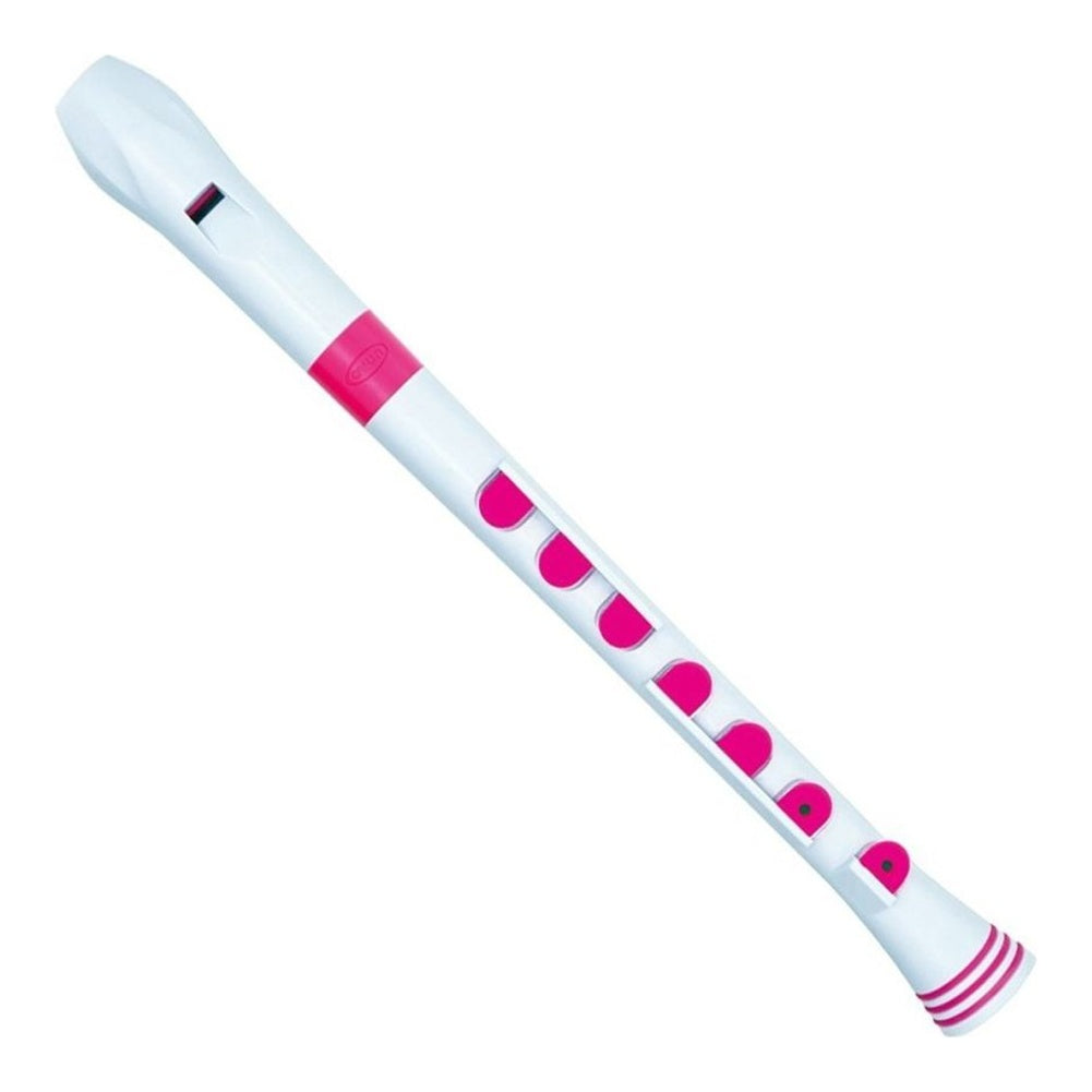 Nuvo Recorder+ Soprano Recorder with Silicone Keys (Baroque or German) - White/Pink / German