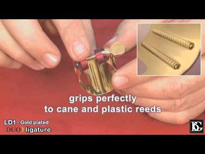 Duo Ligature pour clarinette en si bémol et saxophone alto en mi bémol