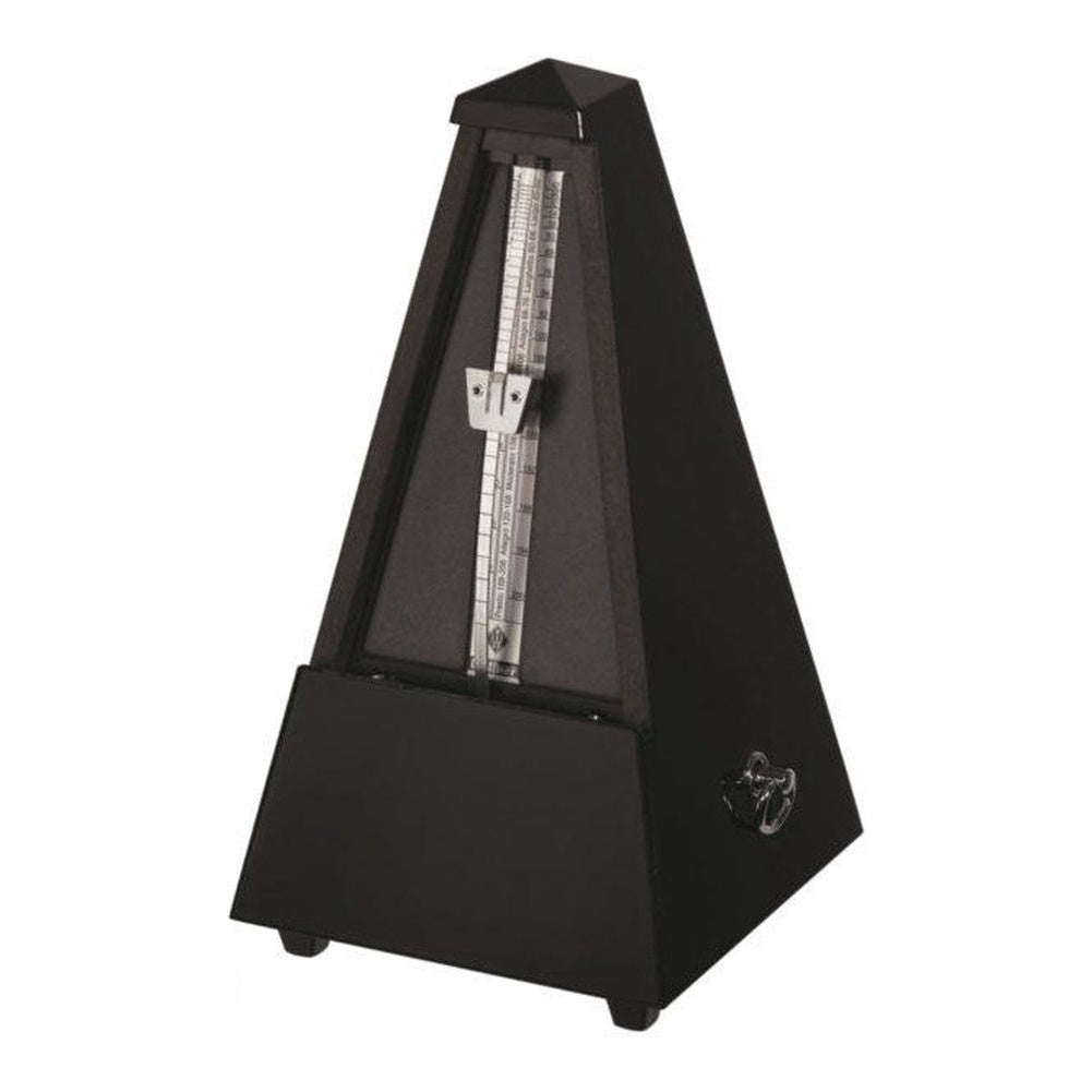 Wittner Maelzel Pyramid Metronome (Solid Wood & Mechanical Clockwork) - Black, high gloss / Without bell
