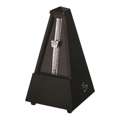 Wittner Maelzel Pyramid Metronome (Solid Wood & Mechanical Clockwork) - Black, high gloss / Without bell