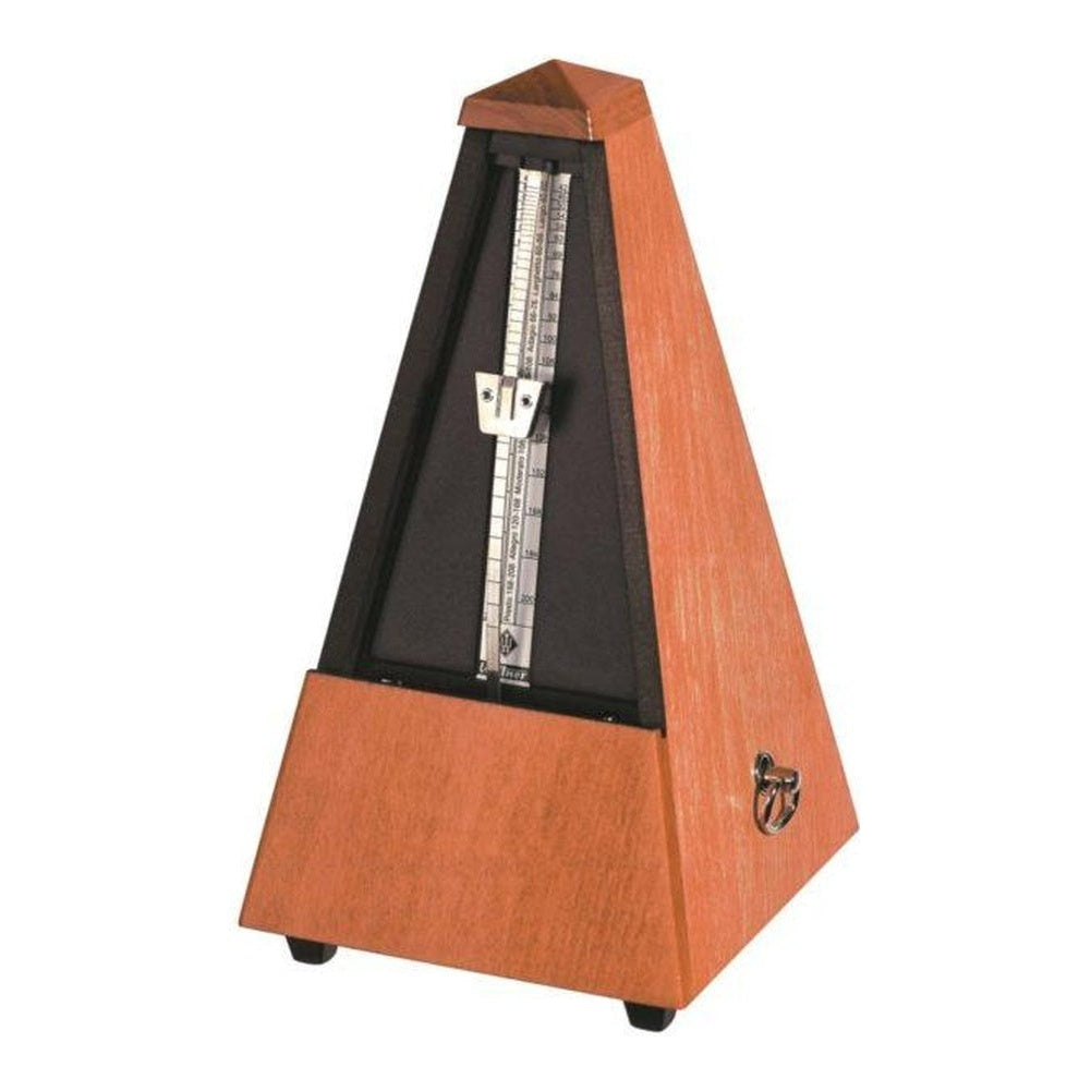 Wittner Maelzel Pyramid Metronome (Solid Wood & Mechanical Clockwork) - Cherry tree, matte silk / Without bell