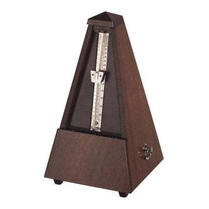 Wittner Maelzel Pyramid Metronome (Solid Wood & Mechanical Clockwork) - Genuine walnut, matte silk / Without bell