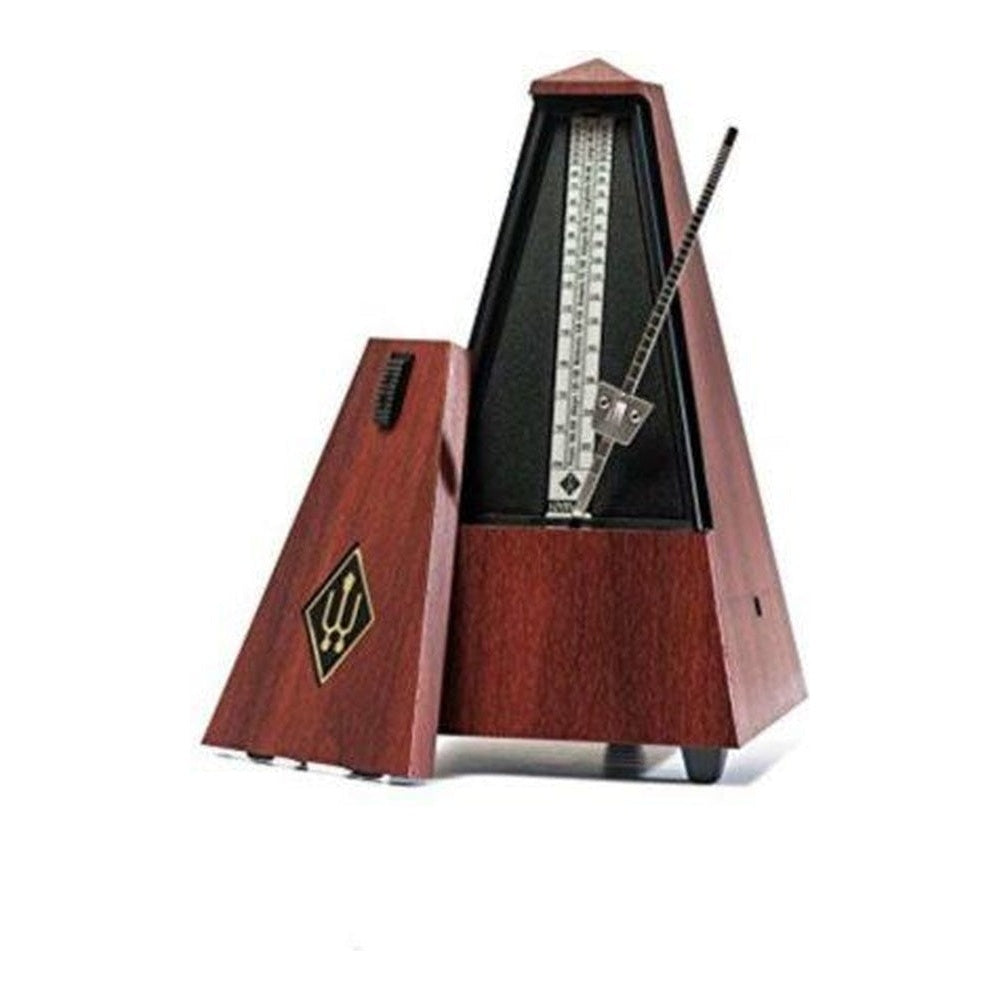 Wittner Maelzel Pyramid Metronome (Solid Wood & Mechanical Clockwork) - Mahogany, high gloss / With bell