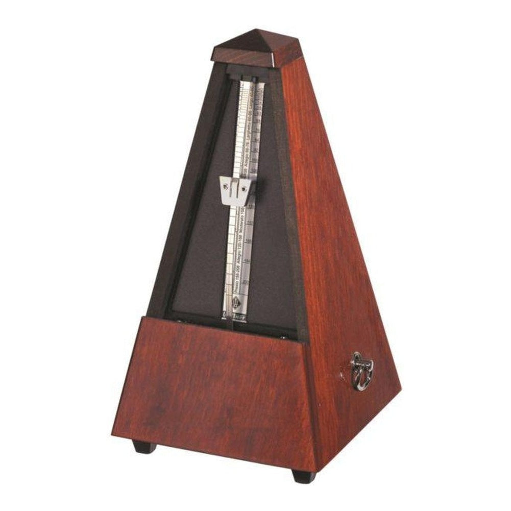 Wittner Maelzel Pyramid Metronome (Solid Wood & Mechanical Clockwork) - Mahogany, high gloss / Without bell