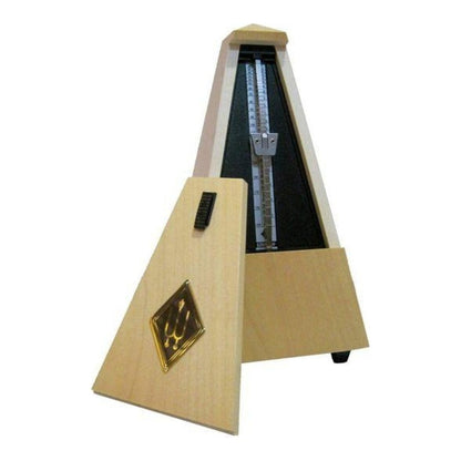 Wittner Maelzel Pyramid Metronome (Solid Wood & Mechanical Clockwork) - Maple blonde, matte silk / With bell