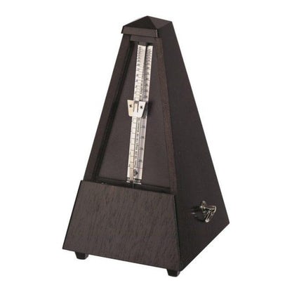 Wittner Maelzel Pyramid Metronome (Solid Wood & Mechanical Clockwork) - Oak black, matte / Without bell