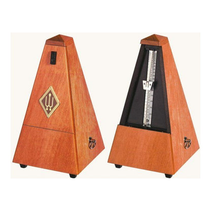 Wittner Maelzel Pyramid Metronome (Solid Wood & Mechanical Clockwork) - Walnut, high gloss / With bell