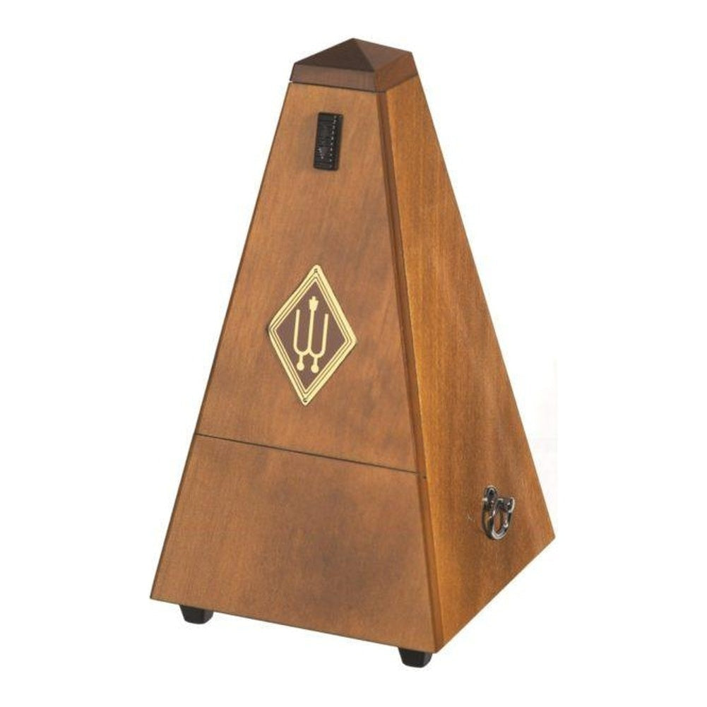 Wittner Maelzel Pyramid Metronome (Solid Wood & Mechanical Clockwork) - Walnut, high gloss / Without bell