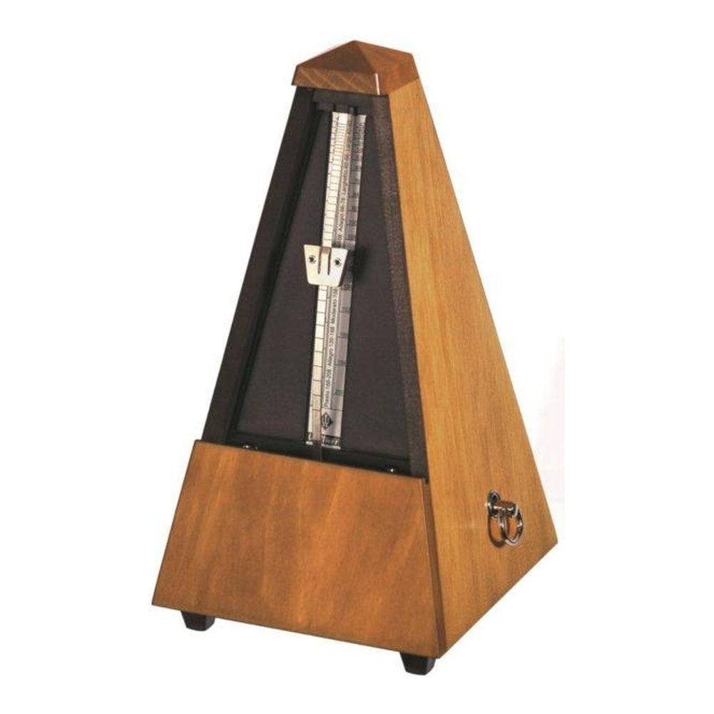 Wittner Maelzel Pyramid Metronome (Solid Wood & Mechanical Clockwork) - Walnut, matte silk / Without bell
